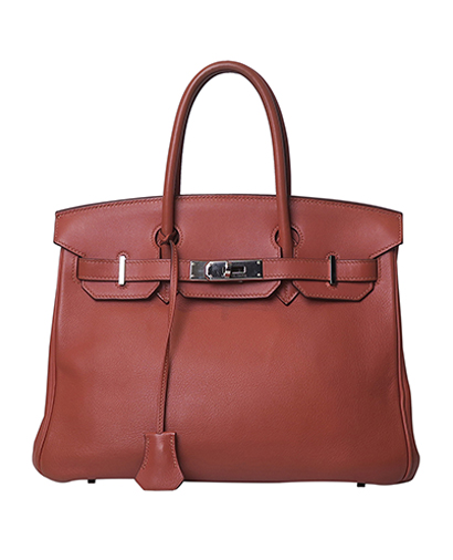 Birkin 30 Veau Swift Leather in Rosy, front view